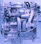 Close-up automobile gasoline engine model