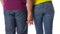 Close up of back of couple holding hands