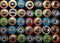 Close up background of various alkaline batteries