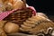 Close up of Baked Bread with basket