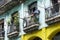 Close-up of balconies in Havana Cuba