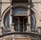 Close up of balcony with details at 92 Rue Africaine, Brussels, Belgium, built in typical Art Nouveau style by Benjamin De LestrÃ©