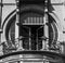 Close up of balcony with details at 92 Rue Africaine, Brussels, Belgium, built in typical Art Nouveau style by Benjamin De LestrÃ©