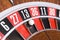 Close up of ball on roulette wheel