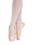 The close-up of ballerina in pointe shoes