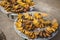 Close-up for bananas for sale on street market