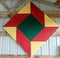 Close up Barn Quilt `Contrary Husband` at Living Legacy Garden Staples MN close up