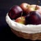 Close up of a basket of red apples. Conceptual image