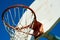 Close up basketball hoop