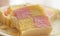 Close up of Battenberg cake B