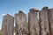 Close-up of beach groynes