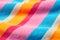 close-up of a beach towel with bright, colorful stripes, Generative AI