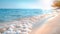 Close-up of a beach with turquoise ocean water and white sand