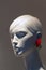 Close-up of a beautiful female plastic mannequin head