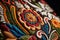 Close-up beautiful Ukrainian traditional style embroidery. Vyshivanka. AI generation