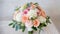 Close-up of beautiful wedding bouquet. Bridal flowers