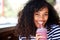 Close up beautiful young woman drinking smoothie