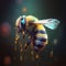Close Up Bee Activity. Generative AI