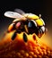 A close up of a bee - Ai Generated Image.