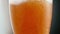 Close-up of beer pint with free space for text