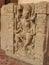 Close up of the believed 10th century carved stone in the ancient Chand Baori Step well in the village of Abhaneri, Rajasthan