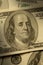 Close-up of Benjamin Franklin on the $100 bill