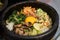 close-up on bibimbap