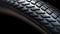 A close up of a bicycle tire