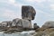 Close up of big rocks in balance on the coast of andaman island