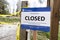 Close-up of Bike Track Closed Sign During the Covid19 Coronavirus Contagious Viral Outbreak