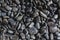 Close up of black basalt pebbles