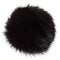 Close up of black colors rabbit fur pompom isolated on white background