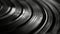 Close Up of Black and White Vinyl Record. Generative AI