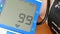 Close up blood pressure displayed on monitor