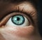 Close up of blue eye of caucasian man looking away