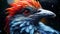 Close up of a blue feathered beak nature beauty in bird