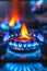 Close Up of a Blue Flame on a Stove