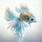 Close-up of a blue and gold siamese fighting fish Generative AI