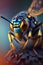 Close-up of a blue paper wasp (Vespula vulgaris)