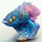 Close-up of a blue and pink siamese fighting fish AI Generated