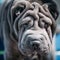 Close up of Blue Shar Pei Dog. Chinese Shar-Pei