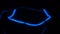 Close-up of a blue spiral of a filament lamp.