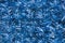 Close up blue tinsel Christmas background.