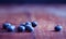 Close up on blueberries on wooden table