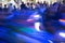 Close Up of Blurred Bumper Cars Running in the Night in a Luna Park in South of Italy