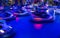 Close Up of Blurred Bumper Cars Running in the Night in a Luna Park in South of Italy