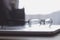 Close up.blurred image of businessman glasses on laptop keyboard