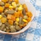 Close Up of Bowl of Canned Mixed Vegetables