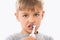 Close-up Of Boy Brushing Teeth