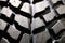 Close up of a brand new tire of a 4x4 car. Color detail shot of